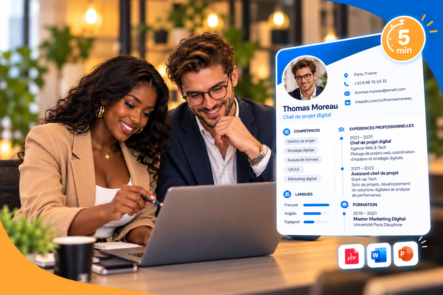 Mon CV en 5min avec intelligence artificielle